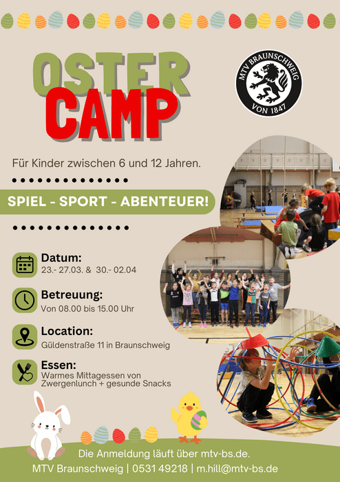 Hier siehst du unsere Termine für das Ostercamp 2026
