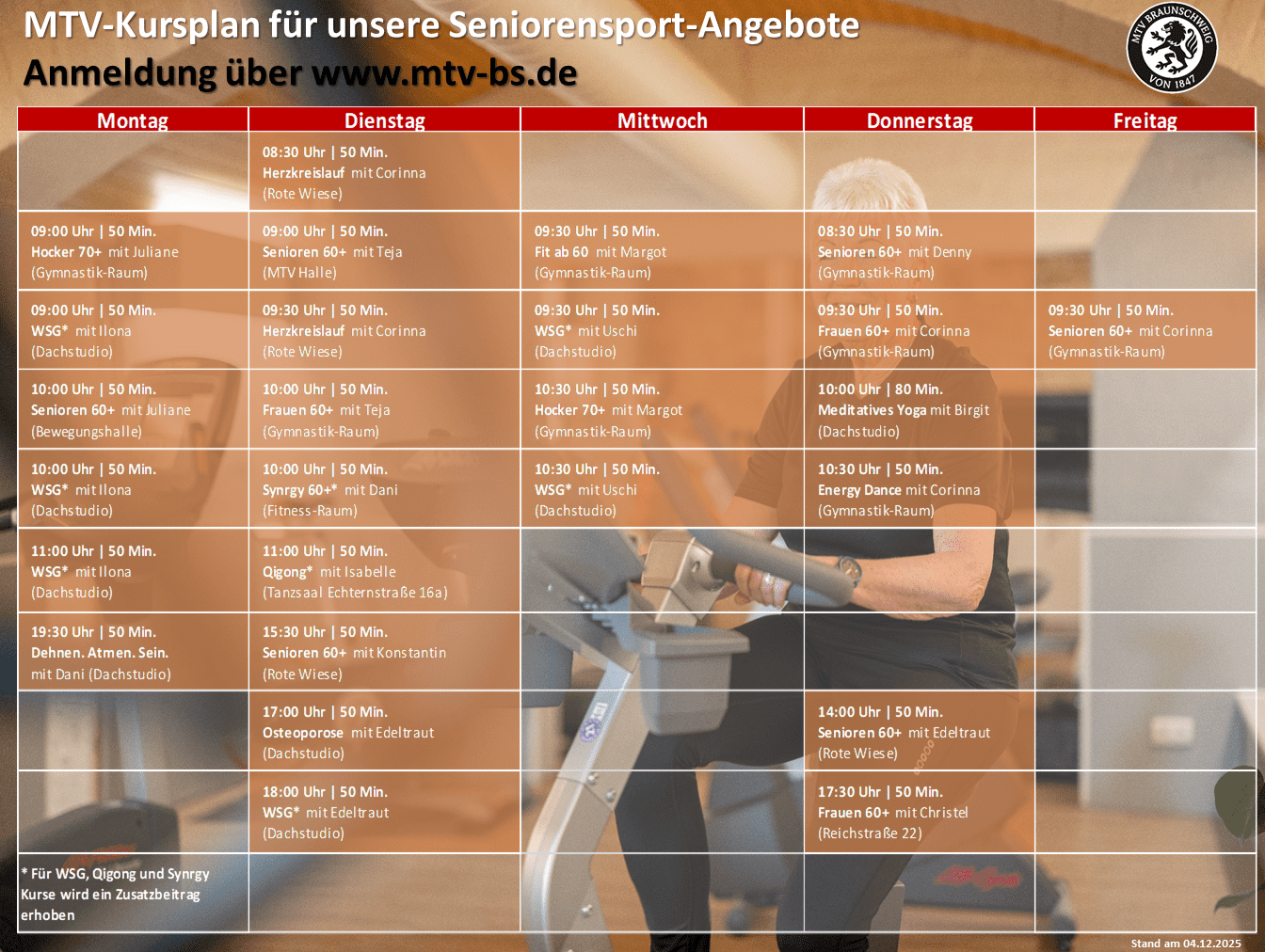 Hier siehst du unseren Kursplan mit Gesundheits- und Seniorenkursen.