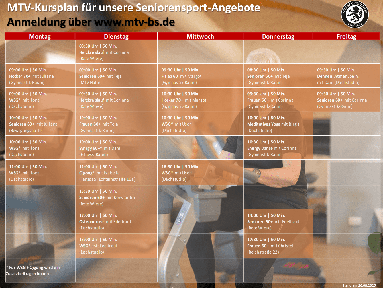 Hier siehst du unseren Kursplan mit Gesundheits- und Seniorenkursen.