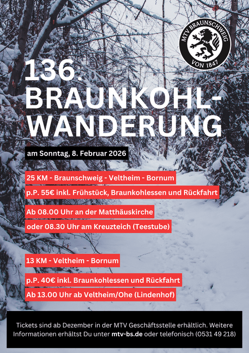 Hier siehst du unser Plakat zur Braunkohlwanderung am 08.02.2026.