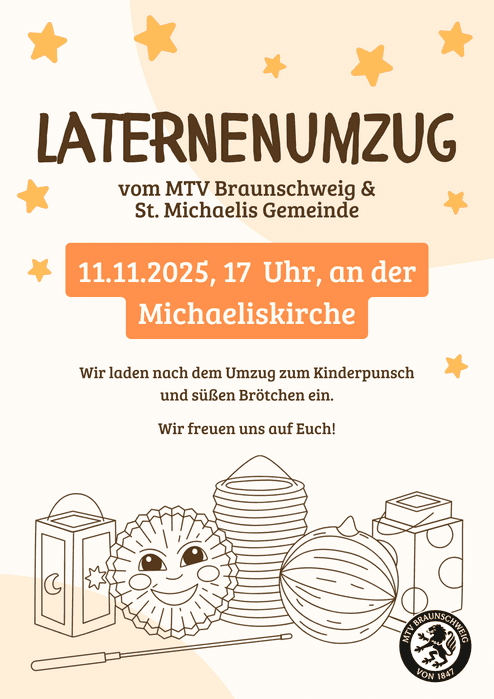 Hier ist das Plakat des Laternenumzugs, am 11.11.2025.