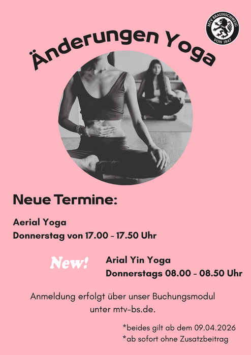Hier siehst du unsere Angespassten Yoga zeiten