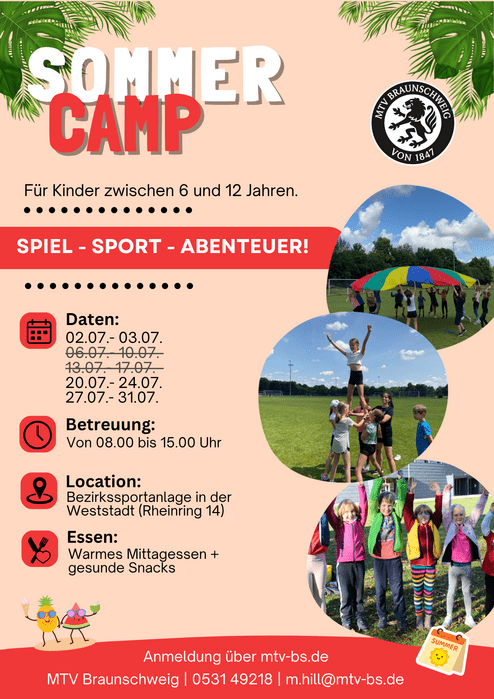 Hier siehst du unsere freien Termine vom Sommercamp 2026