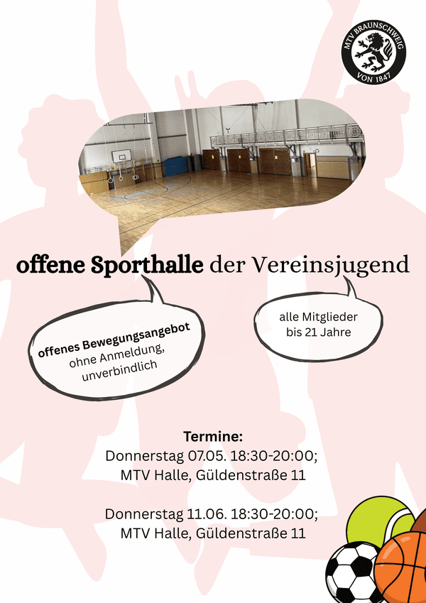 Auf dem Bild erkennst du die Termine f&uuml;r unsere offene Sporthalle f&uuml;r unsere vereinsjugend