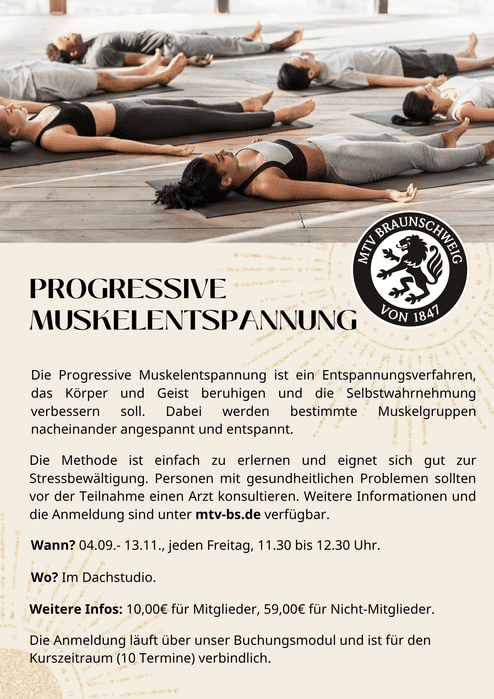 Progressivermuskelentsapnnung Hier sind unsere neuen Kurszeiten