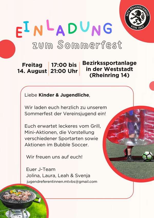 Sommerfest Hier seht ihr unsere Einladung zu unserem Vereinssommerfest
