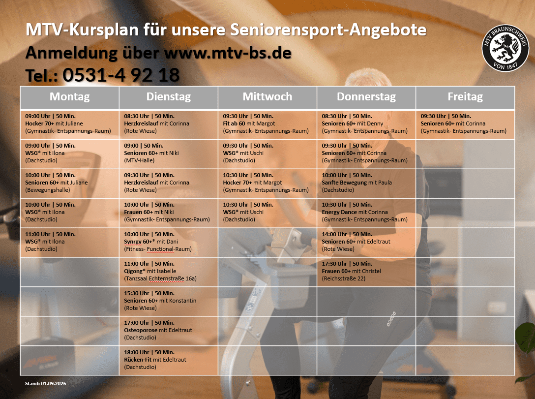Hier siehst du unseren Kursplan für die Senioren.