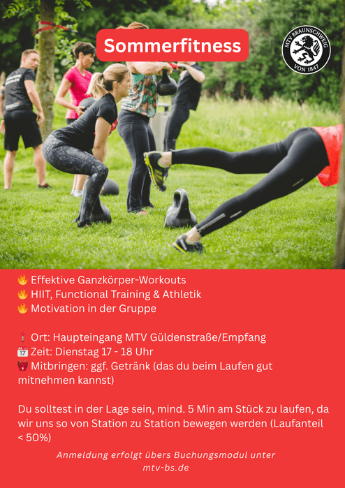 Sommerfitness Hier siehst du unseren neuen Outdoorkurs Sommerfitness