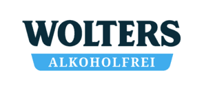 Hier siehst du das Logo von Wolters Alkoholfrei. Es ist schwarz und blau.
